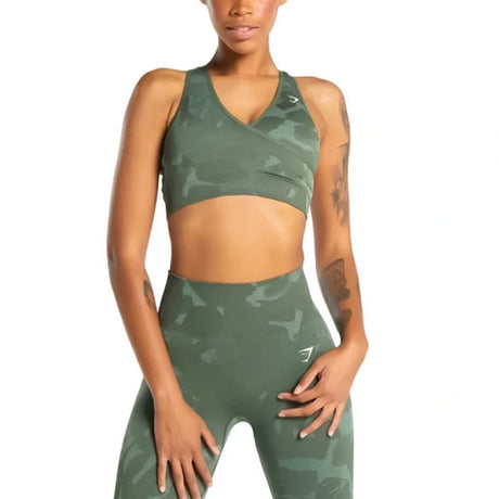 Image for Women's Army Print Sport Bra,Olive