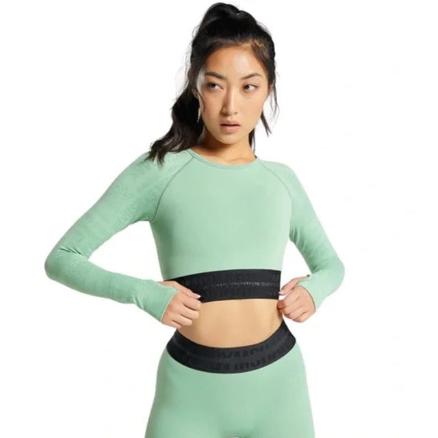 Image for Women's Name Brand Print Sport Slim Top,Green