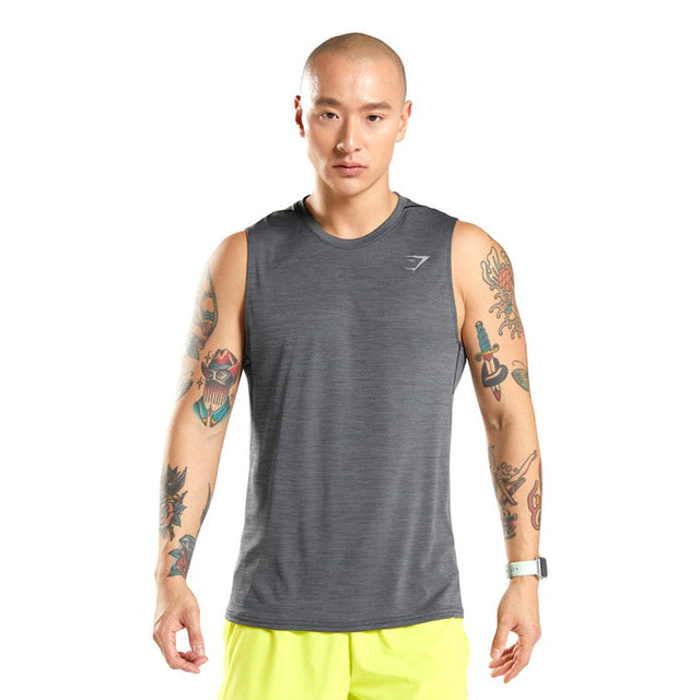 Image for Men's Striped Sleeveless Sport Top,Dark Grey