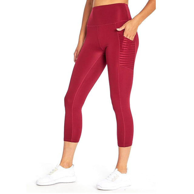 Image for Women's High Rise Mid-Calf Pocket legging,Dark Fuchsia