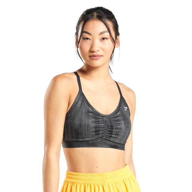 Image for Women's Crisscross Printed Sport Bra,Dark Grey