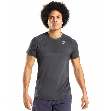 Image for Men's Printed Short Sleeve Sport Top,Dark Grey