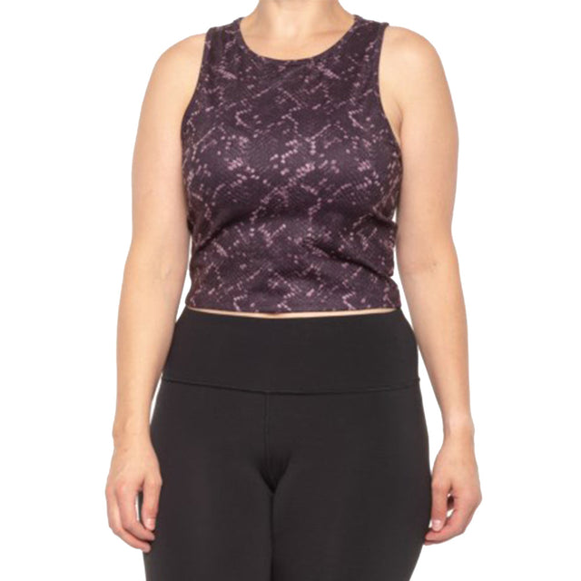 Image for Women's Snake Print Crop Top,Dark Purple