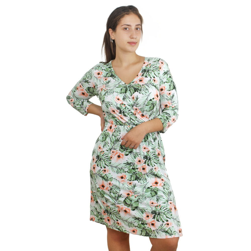 Image for Women's Printed V-Neck Dress,Multi
