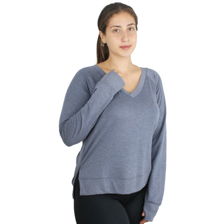 Image for Women's Oversized V-Neck Sport Top,Light Navy