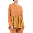 Image for Women's Ruffle Hem Top,Tan