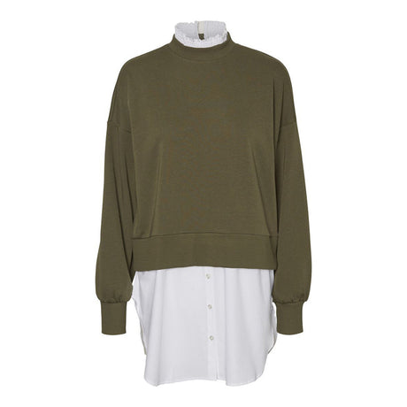 Image for Women's 2 In 1 Sweater,Olive/White