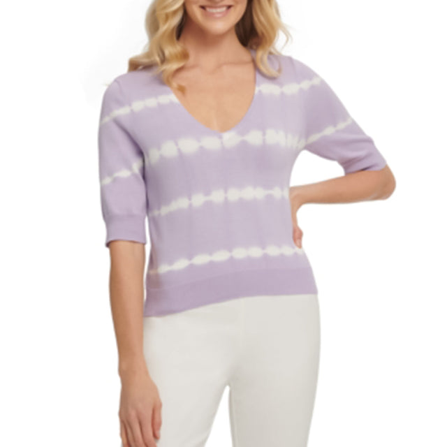 Image for Women's Cotton Tie-Dye Sweater,Purple