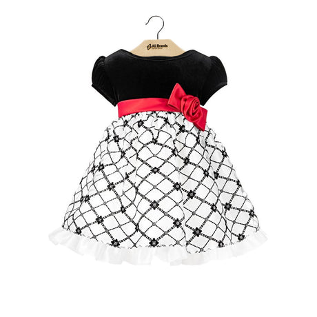 Image for Kids Girl Flare Dress,White/Black