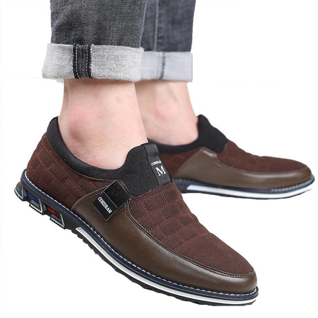Image for Men's Slip on Loafers Soft Microfiber Leather Shoes,Brown