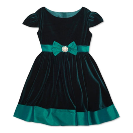Image for Kids Girl Velvet Metall Dress,Green