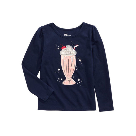 Image for Kids Girl Milkshake T-Shirt,Navy