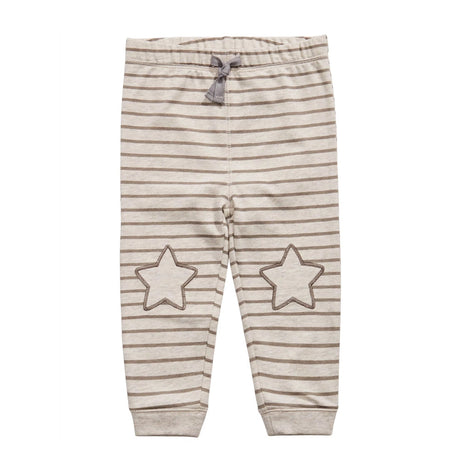 Image for Kids Boy Striped Star-Patch Jogger Pants,Beige