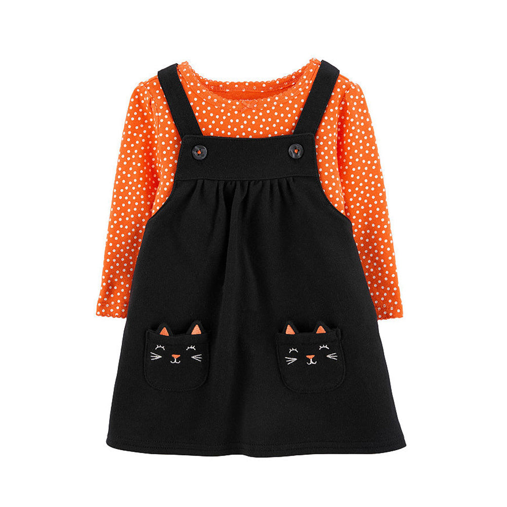 Image for Kids Girl Halloween Dress & Bodysuit,Black/Orange