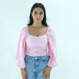 Image for Women's Checkered Casual Top,Pink