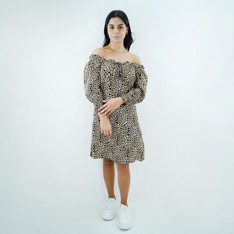 Image for Women's Tiger Printed Dress,Light Brown