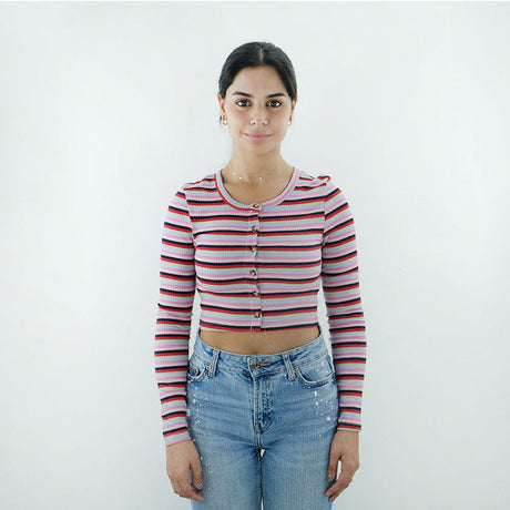 Image for Women's Striped Slim Fit Sweaters,Multi