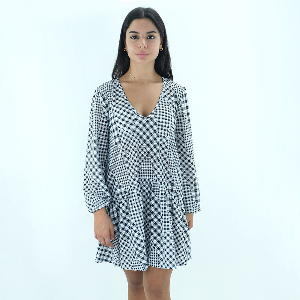 Image for Women's Checkered Dress,White