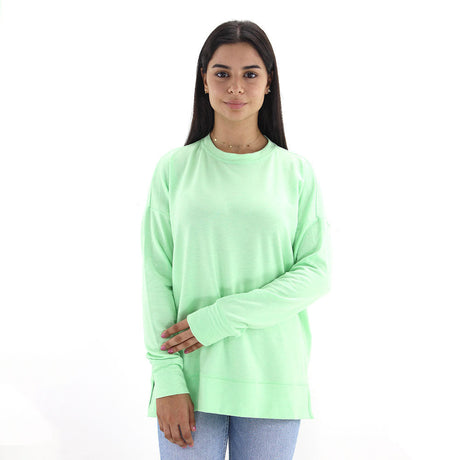 Image for Women's Plain Solid OverSized Top,Green