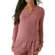 Image for Women's Plain Solid Sleepwear Top,Burgundy