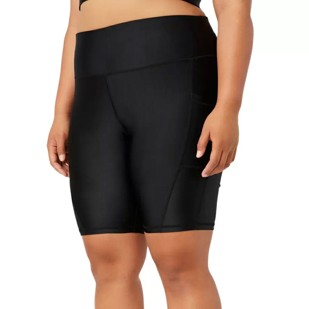 Women's Plus Size Hour Glass Bike Shorts,Black