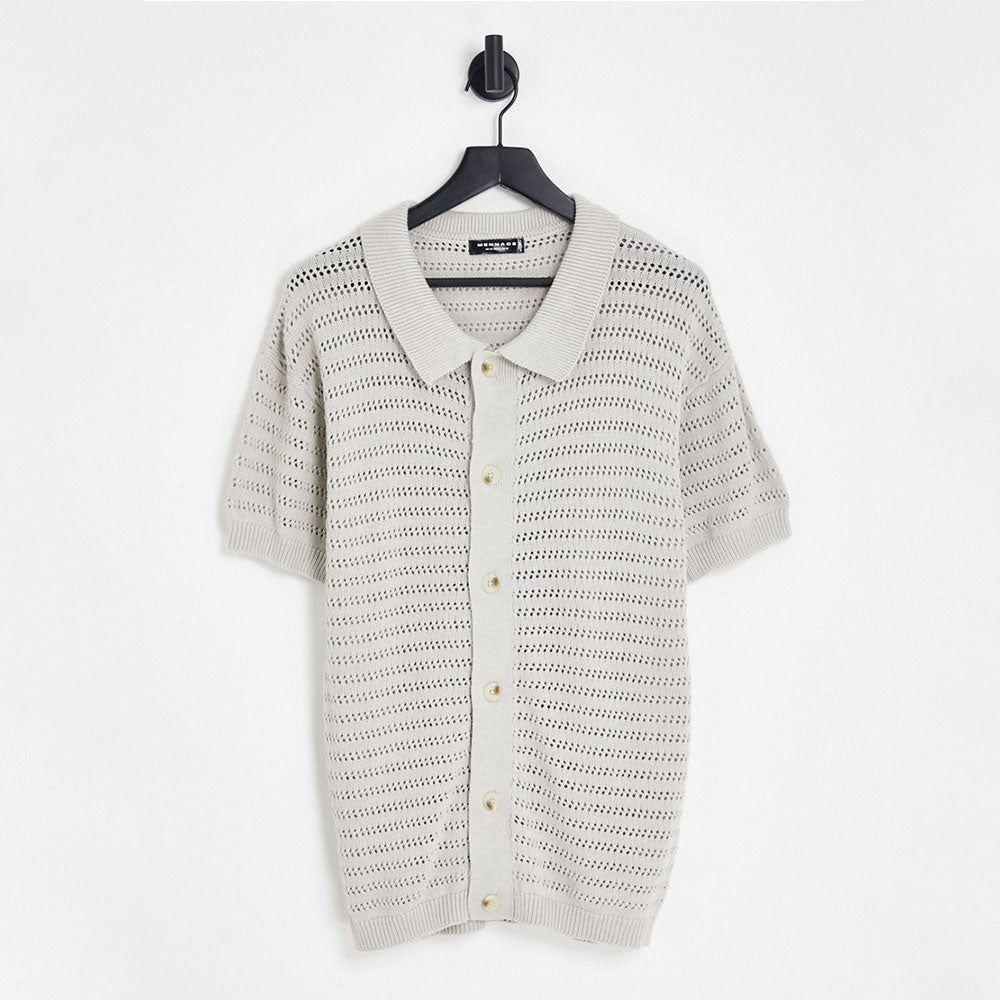 Image for Men's Fleece Knitted Top,Greige