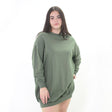 Image for Women's Solid Oversize Sweatshirt Dress,Olive