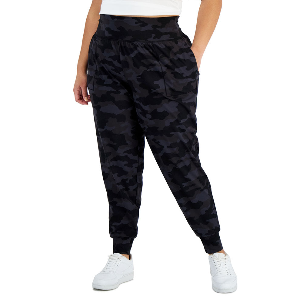 Image for Women's Plus Size Printed Jogger Pants,Black