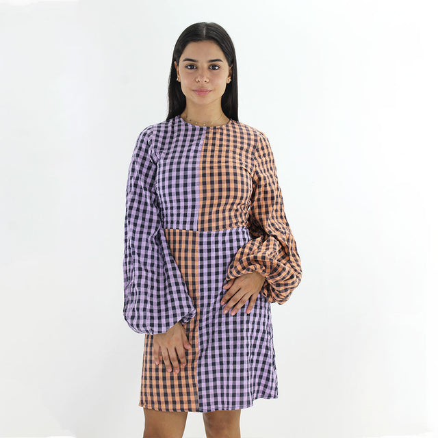 Image for Women's Plaid Zip Back dress,Multi