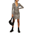 Image for Women's Leopard Ruched Mini Dress,Multi