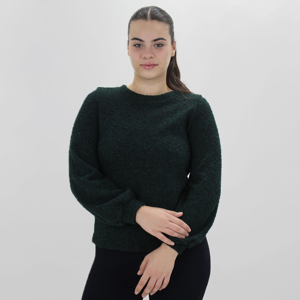 Image for Women's Washed Fleece Sweater ,Dark Green