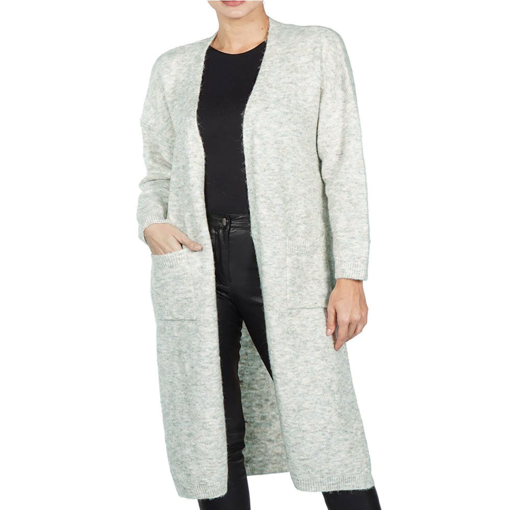 Image for Women's 2-Pockets Fleece Cardigan,Grey