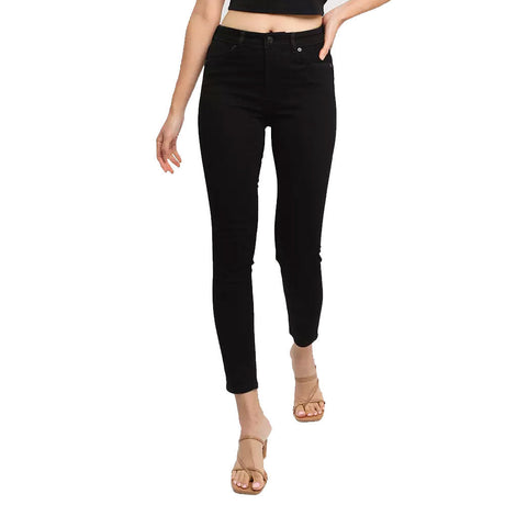 Image for Women's Solid High Waist Jeans,Black