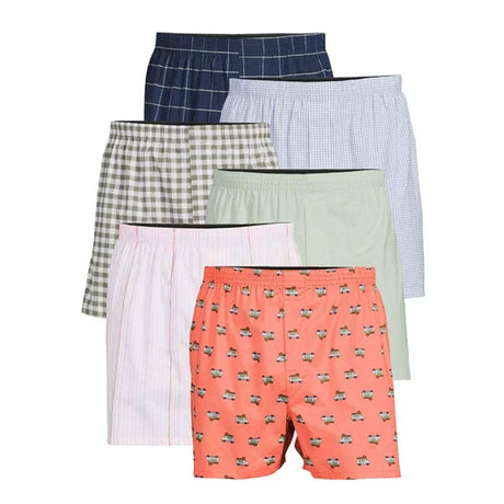 Image for Men's Moisture-Wicking Stretch PACK Of 6 Woven Boxers,Multi