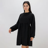 Image for Women's Plain Solid Short Dress,Black