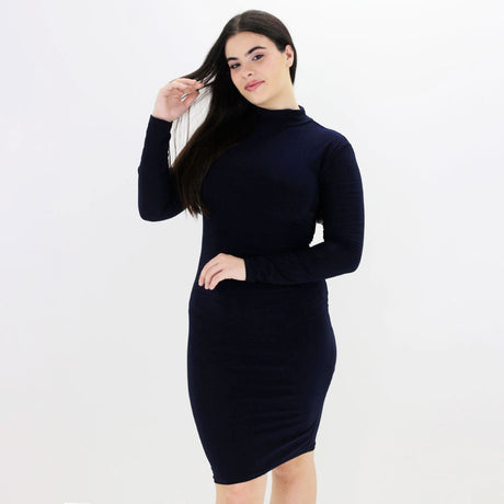Image for Women's Plain Open Back Dress,Navy