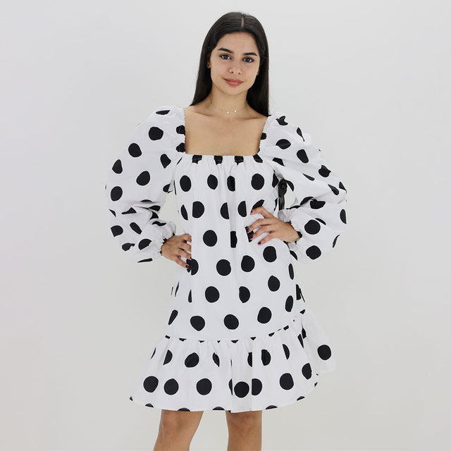 Women's Polka Dots Flare Dress,White All Brands Factory Outlet Women's Polka Dots Flare Dress,White All Brands Factory Outlet