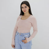 Image for Women's Plain With Belt BodySuit,Pink