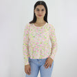 Image for Women's Floral Printed Casual Top,White