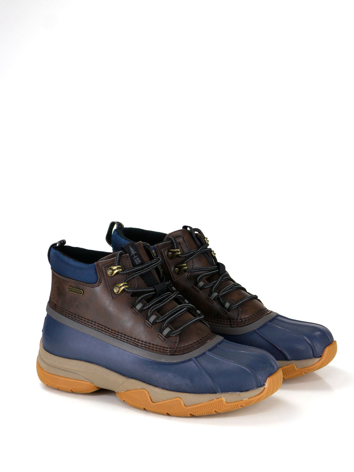 Image for Men's Color Block Rubber High Shoes,Navy/Brown