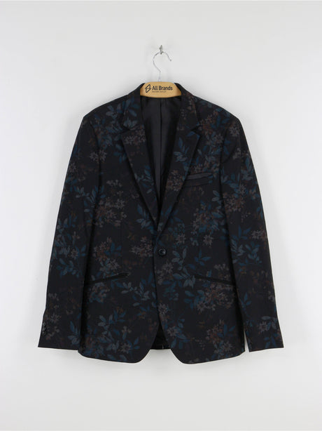 Image for Men's Floral Button Blazers,Black