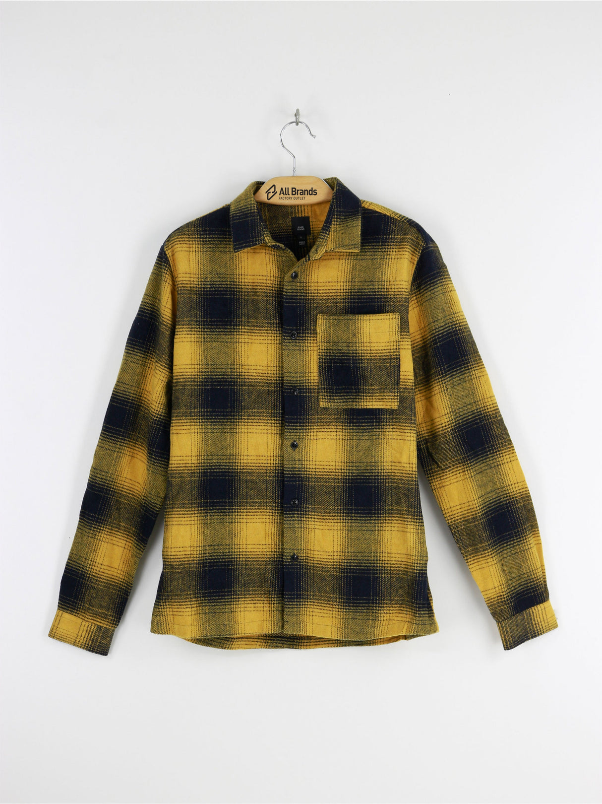 Image for Men's checkerd Button Dress Shirt ,Mustard