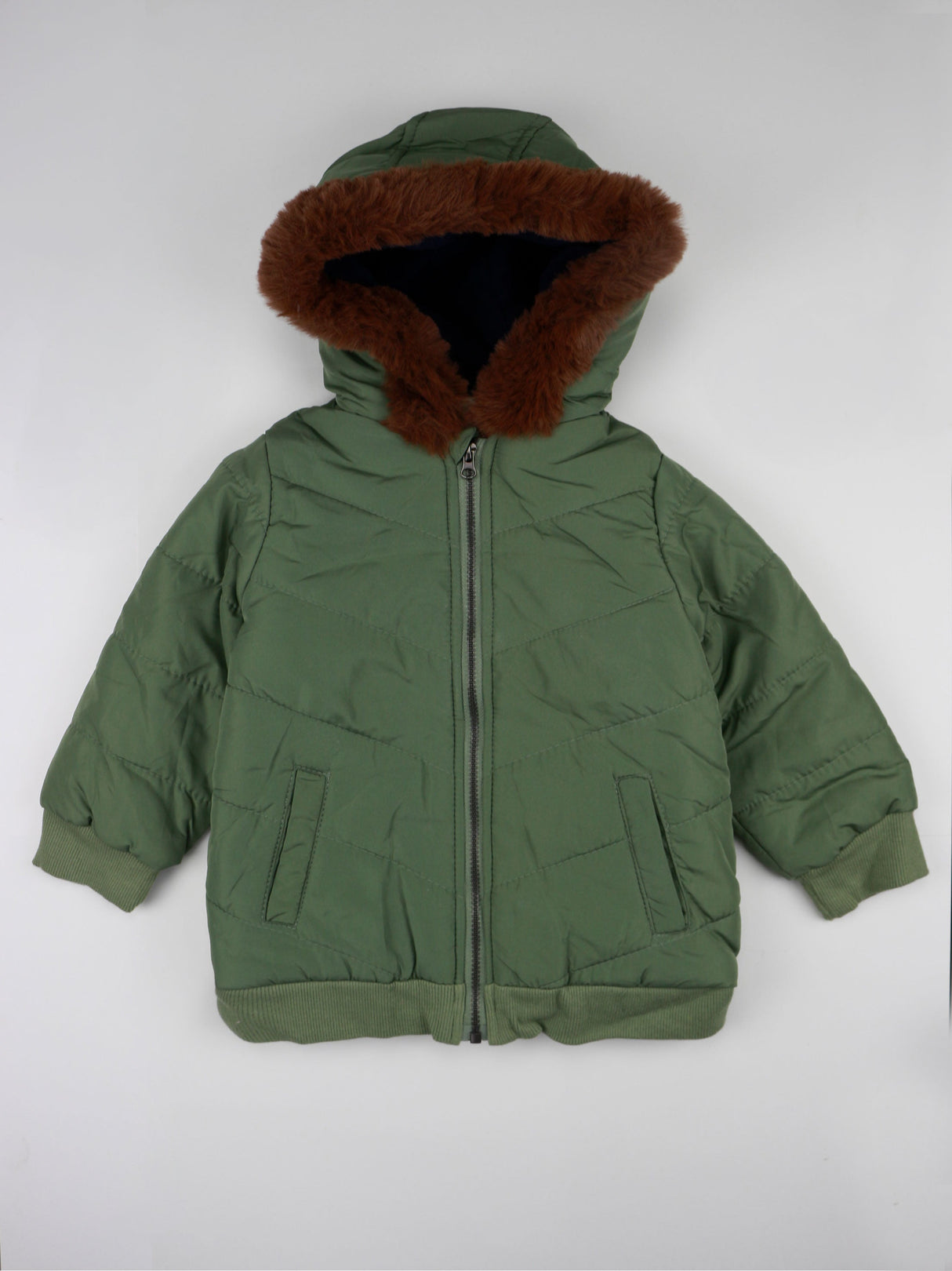 Image for kids Boy Toddler Faux-Fur-Trim Jacket,Olive