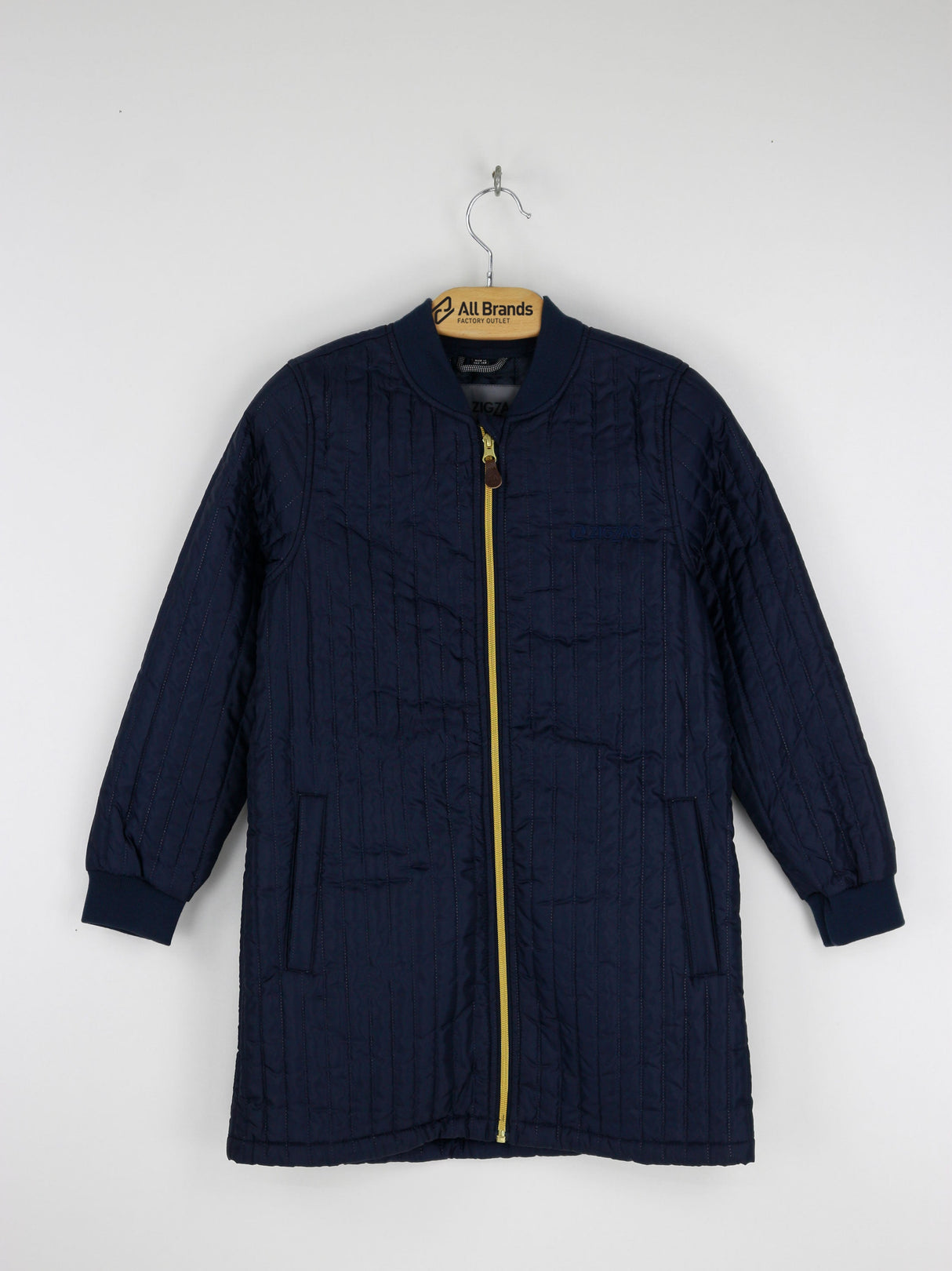 Image for Kids Girl Plain Quilted Coat Jacket,Navy