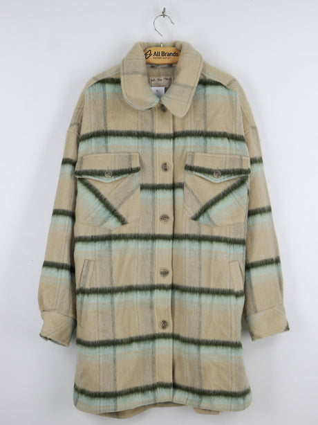 Image for Women's Plaid Wool Coat Jacket,Beige