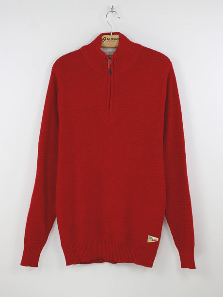 Image for Men's Ribbed High Neck Sweater,Red