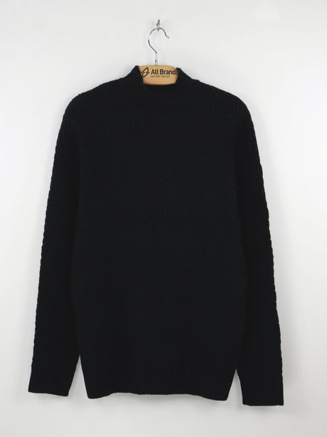 Image for Men's High Neck Ribbed Tweed Sweater,Black