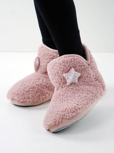 Image for Women's Faux Fur Closed Toe Boots Slippers,Pink