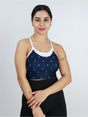 Image for Women's Sleeveless Printed Sport Bra,Navy