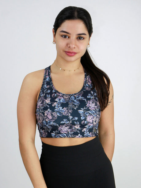Image for Women's Stretchy Floral Print Sport Bra,Multi